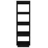 Book Cabinet/Room Divider Black 40x35x135 cm Solid Pinewood - 45-Degree Angle