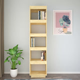 Book Cabinet/Room Divider 40x35x167 cm Solid Pinewood - Side View
