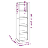 Book Cabinet/Room Divider 40x35x167 cm Solid Pinewood - Close-Up Angle