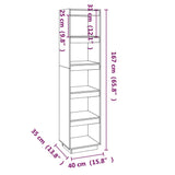 Book Cabinet/Room Divider White 40x35x167 cm Solid Wood Pine - Low Angle