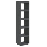 Book Cabinet/Room Divider Grey 40x35x167 cm Solid Wood Pine - Front View