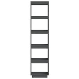 Book Cabinet/Room Divider Grey 40x35x167 cm Solid Wood Pine