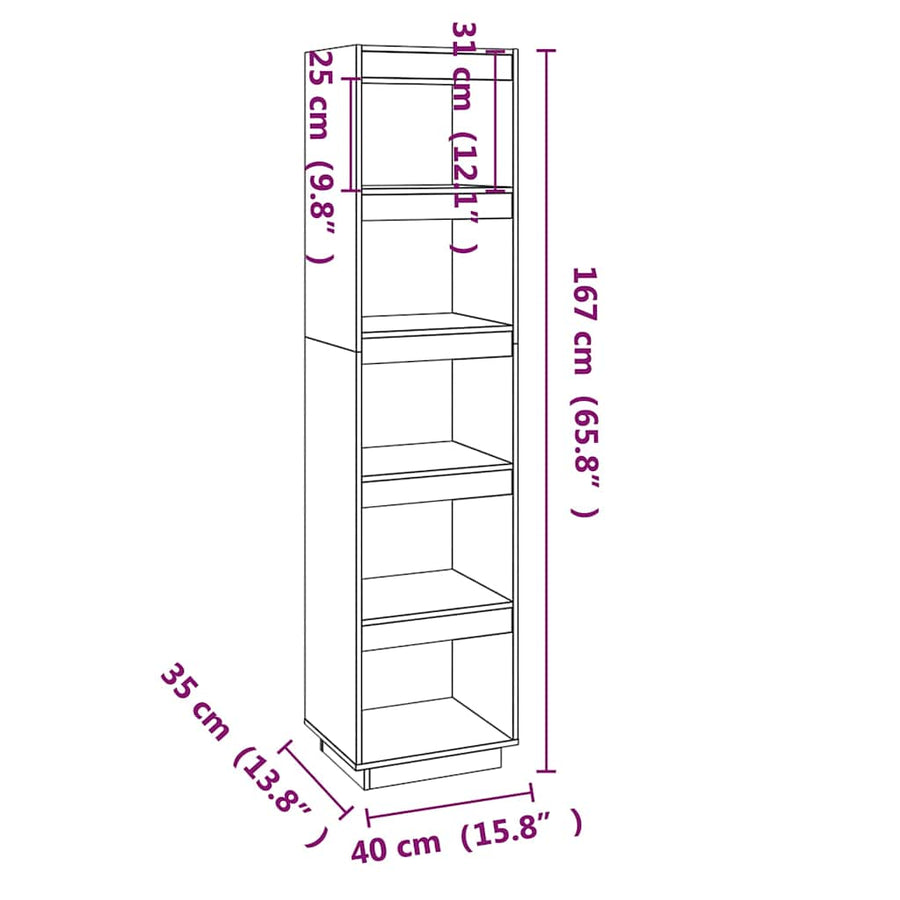 Book Cabinet/Room Divider Honey Brown 40x35x167 cm