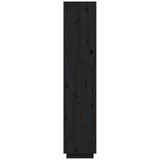 Book Cabinet/Room Divider Black 40x35x167 cm Solid Wood Pine - Rear View