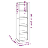 Book Cabinet/Room Divider Black 40x35x167 cm Solid Wood Pine