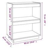 Book Cabinet 60x35x71 cm Solid Pinewood