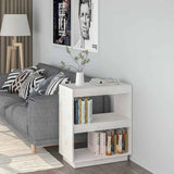 Book Cabinet White 60x35x71 cm Solid Wood Pine