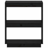 Book Cabinet Black 60x35x71 cm Solid Wood Pine