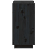 Book Cabinet Black 60x35x71 cm Solid Wood Pine