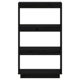 Book Cabinet/Room Divider Black 60x35x103 cm Solid Wood Pine - 45-Degree Angle