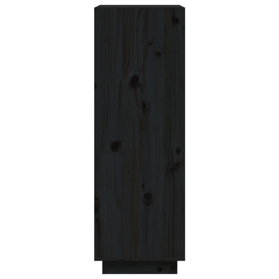 Book Cabinet/Room Divider Black 60x35x103 cm Solid Wood Pine