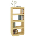 Book Cabinet/Room Divider 60x35x135 cm Solid Pinewood - Top-Down View