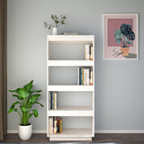 Book Cabinet/Room Divider White 60x35x135 cm Solid Pinewood - Side View