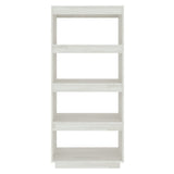 Book Cabinet/Room Divider White 60x35x135 cm Solid Pinewood - 45-Degree Angle