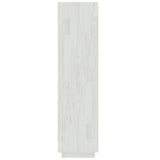 Book Cabinet/Room Divider White 60x35x135 cm Solid Pinewood - Rear View