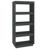 Book Cabinet/Room Divider Grey 60x35x135 cm Solid Pinewood