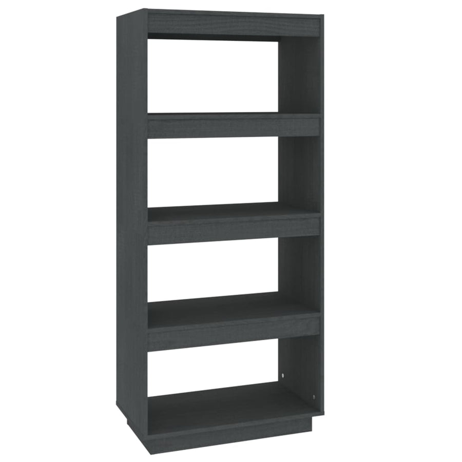 Book Cabinet/Room Divider Grey 60x35x135 cm Solid Pinewood