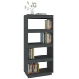 Book Cabinet/Room Divider Grey 60x35x135 cm Solid Pinewood - Top-Down View