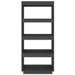 Book Cabinet/Room Divider Grey 60x35x135 cm Solid Pinewood
