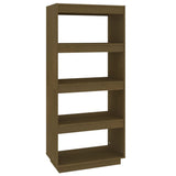 Book Cabinet/Room Divider Honey Brown 60x35x135 cm Solid Pinewood - Front View