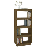 Book Cabinet/Room Divider Honey Brown 60x35x135 cm Solid Pinewood - Top-Down View