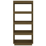 Book Cabinet/Room Divider Honey Brown 60x35x135 cm Solid Pinewood - 45-Degree Angle