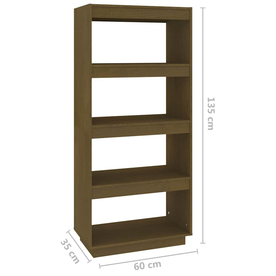 Book Cabinet/Room Divider Honey Brown 60x35x135 cm