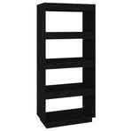 Book Cabinet/Room Divider Black 60x35x135 cm Solid Pinewood