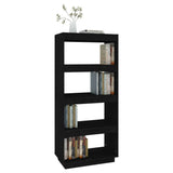 Book Cabinet/Room Divider Black 60x35x135 cm Solid Pinewood - Top-Down View