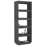 Book Cabinet/Room Divider Grey 60x35x167 cm Solid Pinewood - Top-Down View