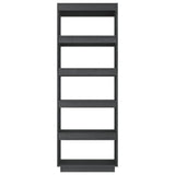 Book Cabinet/Room Divider Grey 60x35x167 cm Solid Pinewood - 45-Degree Angle