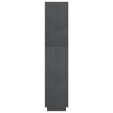 Book Cabinet/Room Divider Grey 60x35x167 cm Solid Pinewood - Rear View