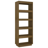 Book Cabinet/Room Divider Honey Brown 60x35x167 cm Solid Pinewood - Front View
