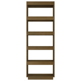 Book Cabinet/Room Divider Honey Brown 60x35x167 cm Solid Pinewood - 45-Degree Angle