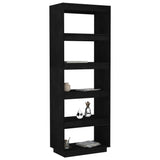 Book Cabinet/Room Divider Black 60x35x167 cm Solid Pinewood - Top-Down View