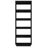 Book Cabinet/Room Divider Black 60x35x167 cm Solid Pinewood