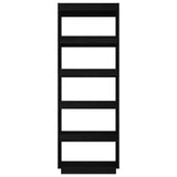 Book Cabinet/Room Divider Black 60x35x167 cm Solid Pinewood - 45-Degree Angle