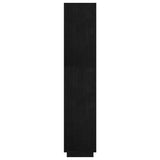 Book Cabinet/Room Divider Black 60x35x167 cm Solid Pinewood - Rear View