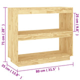 Book Cabinet 80x35x71 cm Solid Pinewood - Low Angle