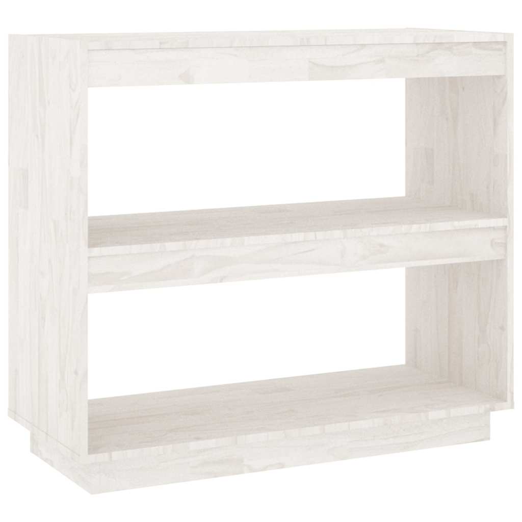 Book Cabinet White 80x35x71 cm Solid Pinewood