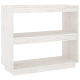 Book Cabinet White 80x35x71 cm Solid Pinewood - Front View