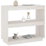 Book Cabinet White 80x35x71 cm Solid Pinewood - Top-Down View