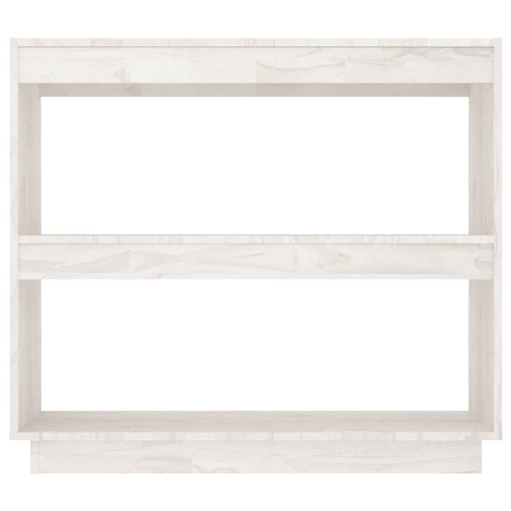 Book Cabinet White 80x35x71 cm Solid Pinewood