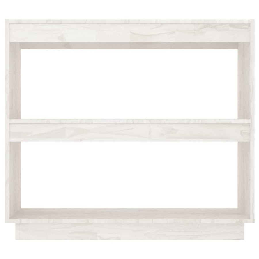 Book Cabinet White 80x35x71 cm Solid Pinewood
