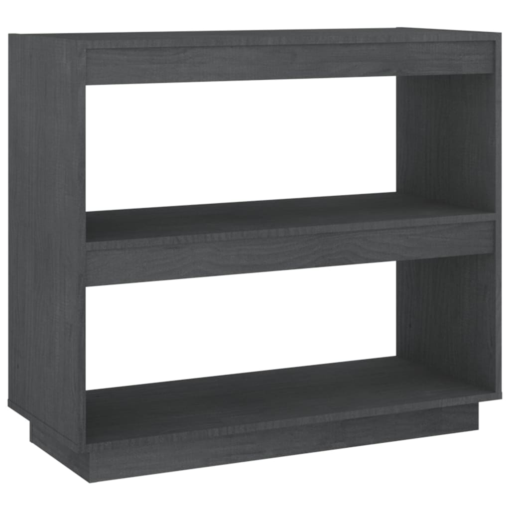 Book Cabinet Grey 80x35x71 cm Solid Pinewood