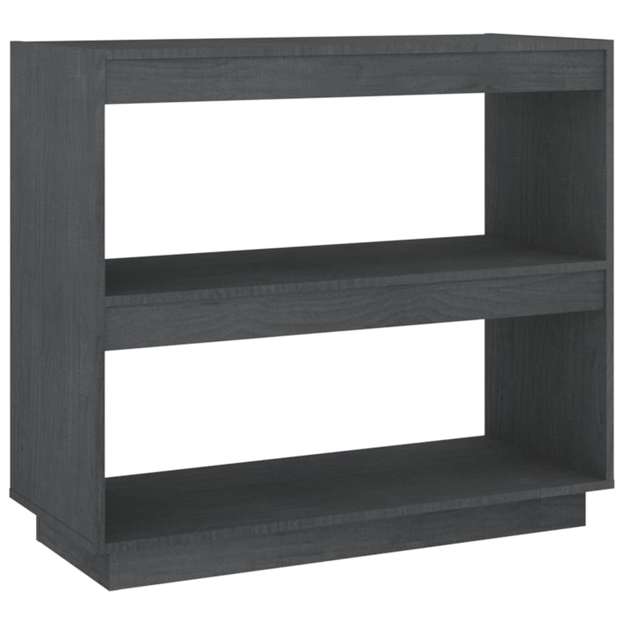 Book Cabinet Grey 80x35x71 cm Solid Pinewood