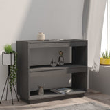 Book Cabinet Grey 80x35x71 cm Solid Pinewood - Side View