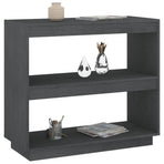 Book Cabinet Grey 80x35x71 cm Solid Pinewood