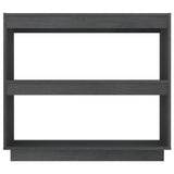 Book Cabinet Grey 80x35x71 cm Solid Pinewood - 45-Degree Angle