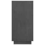 Book Cabinet Grey 80x35x71 cm Solid Pinewood - Rear View